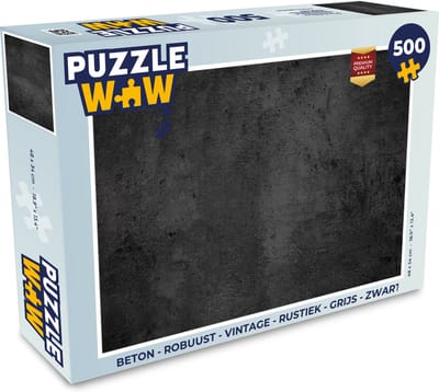 Puzzel Beton - Robuust - Vintage - Rustiek - Grijs - Zwart - Legpuzzel - Puzzel 500 stukjes