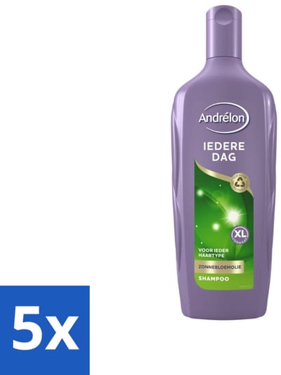 5 x Andrélon - Iedere Dag - Shampoo - 450 ml - Dagelijks Shampoo - Fris Haar - Luchtig Haar - Zonnebloemextract Shampoo - Gezond Haar