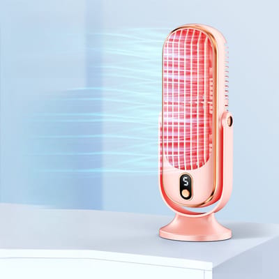 Draagbare bureau torenventilator, USB, oplaadbaar, 5 snelheidsstanden, bureaventilator, persoonlijke stille torenventilator, tafelventilator, geschikt voor auto, thuis en slaapkamer, roze