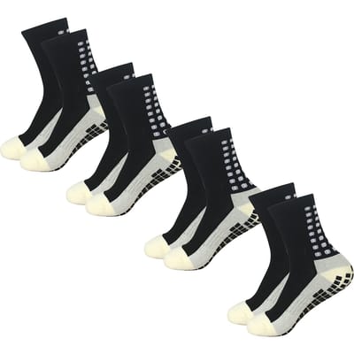 4 Paar Heren Voetbalsokken Anti Slip Non Slip Grip Pads voor Voetbal Basketbal Sporten Grip Sokken One Size gray