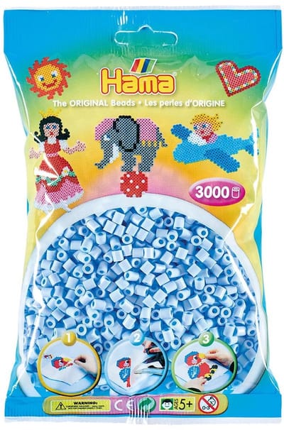 Hama strijkkralen pastel ijsblauw - creatieve kralenset 3000 stuks.