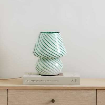 Lindby - Tafellamp - 1licht - Glas - H: 18.2 cm - E14 - groen, wit