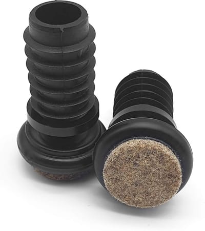 Meubelglijders Set - Viltglijders Stoel - Vloer Beschermen - Scharnierende Bevestiging - Ø 18-19.5 mm - Zwart
