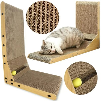 WiseGoods Luxe Hoek Krabpaal Voor Katten - Ruimtebesparende Krabplank Voor Spelen En Nagelverzorging - Kat Accessoires - Huisdier