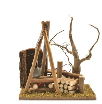 Miniatuur Kampvuur met lampje (ministekker en batterij)