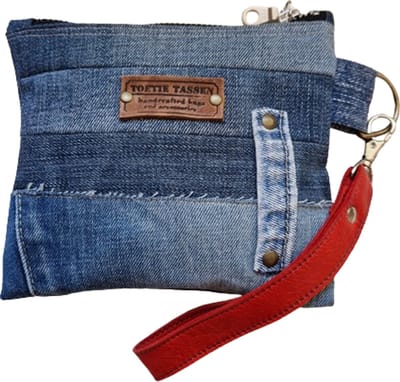 Toetie & Zo - Tasje - Jeans - Ibiza style - Mobieltas - Makeuptas - Clutch - Maat S