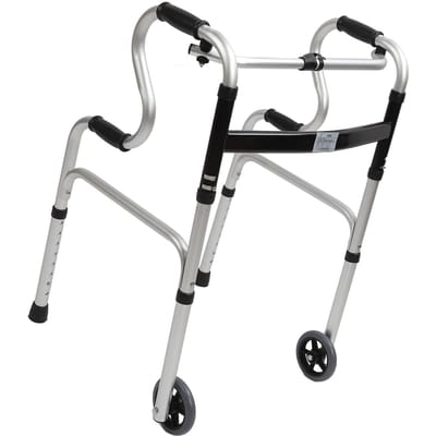 Déambulateur pliant senior avec support pour les bras 8 niveaux réglables en hauteur Plusieurs modes Pliable portable