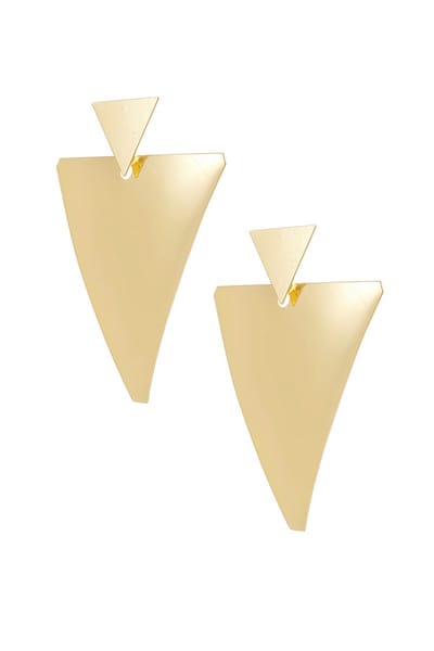 Gouden Statement Oorbellen Dubbele Driehoek - Trendy Grote Dames Oorbellen - Oorstekers - Goud