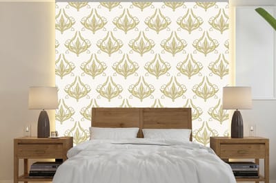 Behang - Fotobehang Patroon - Bloemen - Art Nouveau - Breedte 240 cm x hoogte 240 cm
