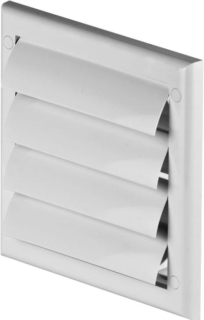 Ventilatie Rooster met Lamellen Wit Ronde Afvoer Ø125 mm Binnen en Buiten