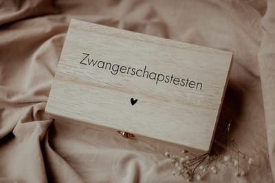 Bolletoet houten kistje - zwangerschapstesten - bewaarkistje