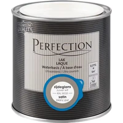 Perfection Houtlak Lak - Zijdeglans - Zuiver Wit Ral 9010 - 375ml