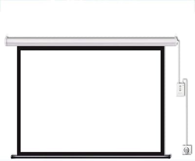 Elektrisch Projectiescherm - Filmscherm Gemotoriseerd - Thuisbioscoop Beleving - Full HD 3D Ready - 60 inch - Mat Wit