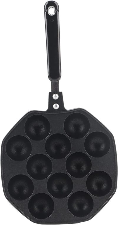 Pannenkoek Maker - Takoyaki Pan - Thuis Bakken - 12 Holtes - Non Stick - Zwart