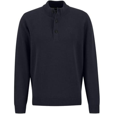 Fynch-Hatton Trui Troyer Buttons Cotton Wool Navy / male