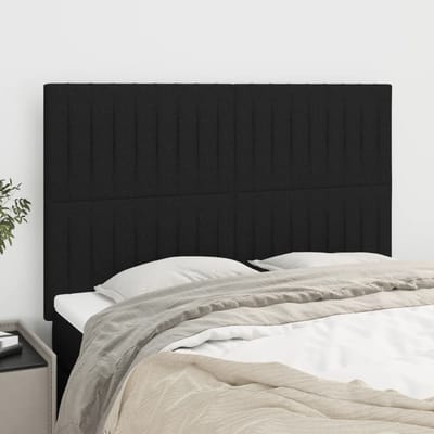 vidaXL - Hoofdbord - zwart - 144x5x118/128 - cm - stof