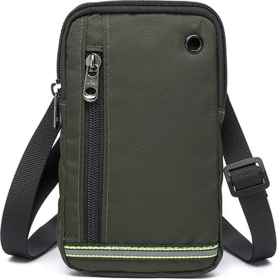 Bagwise® - Telefoon Tasje - Paspoort Tasje - Crossbody Tasje - ArmBand tasje - Riemtasje - Joggen -3219 - D. Groen