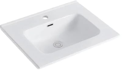 DutchLine - Keramische Wastafel OVI 60CM - Glans wit - 1 Kraangat