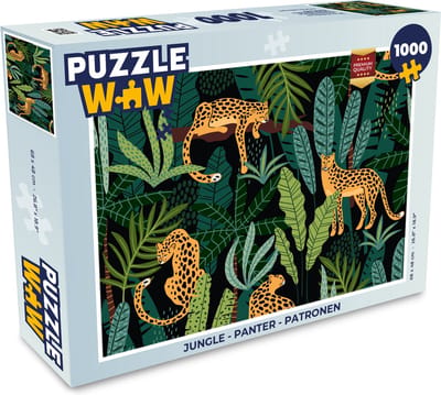 Puzzel Jungle - Panter - Patronen - Jongens - Meiden - Planten - Legpuzzel - Puzzel 1000 stukjes volwassenen