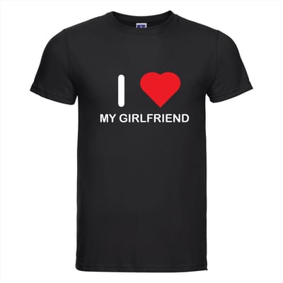 I LOVE MY GIRLFRIEND T-shirt - 100% Katoen - Maat XS - Classic Fit - Zwart | Valentijnsdag