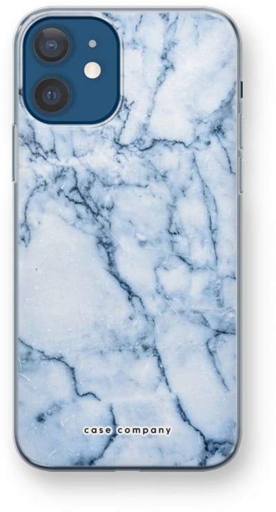 Case Company® - Hoesje geschikt voor iPhone 12 mini hoesje - Blauw marmer - Soft Cover Telefoonhoesje - Bescherming aan alle Kanten en Schermrand