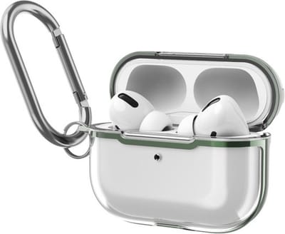 AirPods hoesjes van By Qubix - AirPods Pro / AirPods Pro 2 hoesje - TPU - Split series - Transparant / Groen Airpods Pro Case Hoesje voor Airpods pro