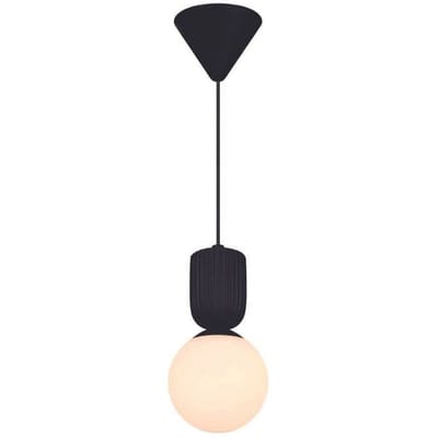 Nordlux Hanglamp Sadie, zwart, Ø 15 cm, glas/keramiek