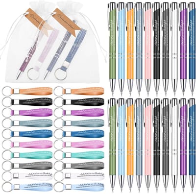 Dailygoods- Sleutelhanger Cadeauset - 20 Siliconen Sleutelhangers - Afscheidscadeau Collega's - Bedankt Voor Iedereen - Organza Zakje - Werk Erkenning