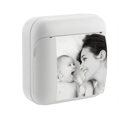 AHD® Mini Printer - Fotoprinter - Fotoprinter Voor Smartphone - Labelprinters - Wit - 9cm x 9cm x 4cm
