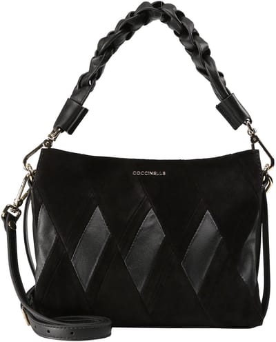 COCCINELLE Leren handtas schoudertas Boheme New Geomet.Patch Handbag Noir / Noir zwart