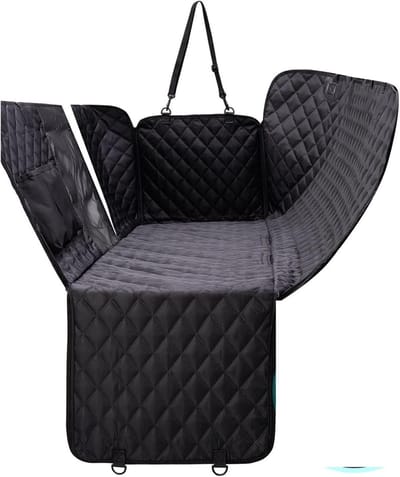 Hondenautostoelhoes voor hondenautostoeltjes waterdicht transport kattendrager achterbank beschermer reisaccessoire ritszak mesh (kleur: oranje rood, maat: 152x143cm)