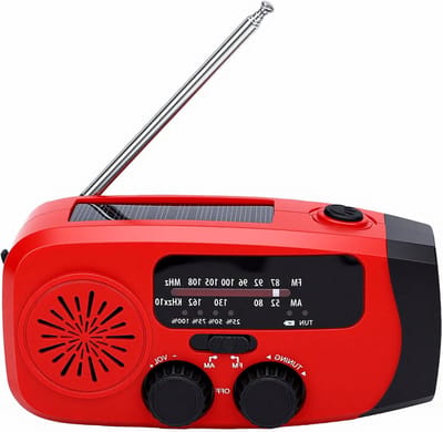Noodradio Handslinger - Weer Radio - Buiten Activiteiten - Zonne-energie Opladen - 13.5 x 7 x 7 cm - Zwart