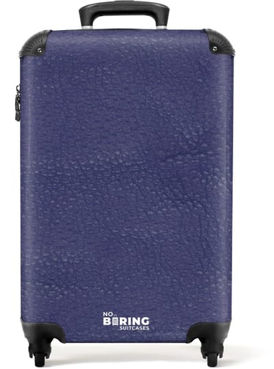 NoBoringSuitcases.com - Koffer - Lederen look lavendel paars - Past binnen 55x40x20 cm en 55x35x25 cm - Trolley handbagage - Valiezen met wieltjes volwassenen - Reiskoffer op wielen - Rolkoffer lichtgewicht