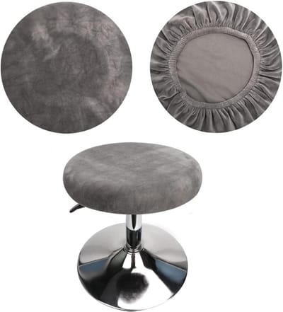 Krukhoezen Ronde - Zachte Stoffen Bekleding - Meubels Vernieuwen - Kreukvrij & Wasbaar - Diameter 30-40cm - Grijs