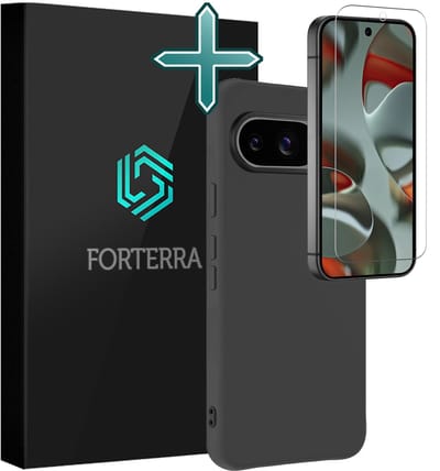 Hoesje Met Screenprotector - Geschikt voor Google Pixel 10 - Sterk & Shockproof - Telefoon Hoes - Back Cover - Siliconen Case - Zwart
