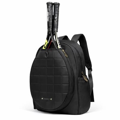 Tennisrugzak - Tennistas voor 2 Rackets - Sport Rugzak met Racketvak - Stijlvolle Tennis Tas - Zwart