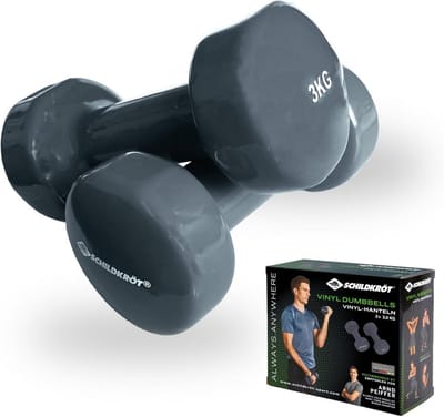 Set van 2 Vinyl Dumbbells van 3 kg voor Fitness en Aerobics