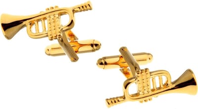 Amanto Manchetknopen Clark Gold - 316L Staal PVD - Trompet - 8x25mm