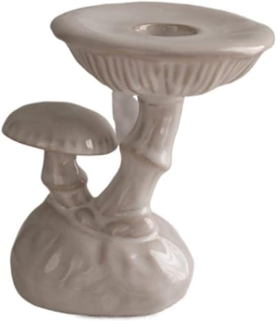 Kandelaar paddestoel - Keramische houder - Tafeldecoratie - Stabiele structuur - 122 cm - Wit