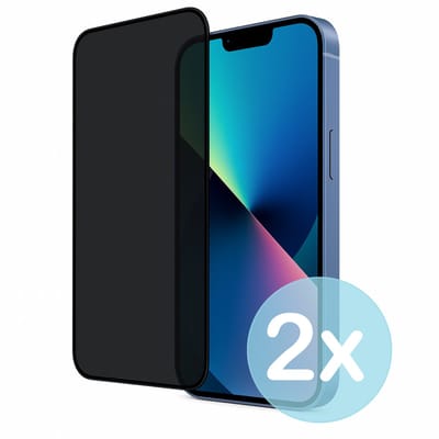 Privacy Screenprotector Geschikt voor iPhone 13 – Anti-Gluren – Krasbestendig Gehard Glas 9H – Volledige Dekking – 2-Pack – FuturiQ