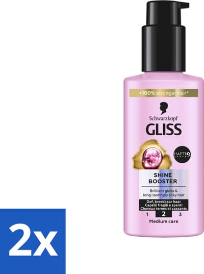 2 x Gliss - Haarserum - Liquid Silk Shine Booster - Fruitige Geur - 100 ml - Haar Serum - Glans Serum - Dof Haar - Breekbaar Haar - Haar Herstel