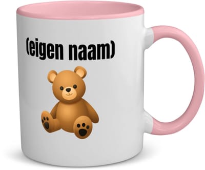 Akyol - teddybeer met eigen naam koffiemok - theemok - roze - Teddybeer - kinderen/knuffel liefhebber - iemand die houdt van teddyberen - verjaardag - cadeau - kado - geschenk - 350 ML inhoud