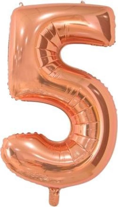 Wefiesta Cijferballon 5 Folie 66 Cm Roségoud