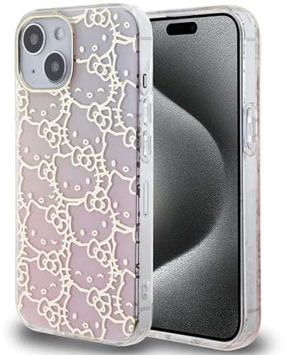 Hello Kitty Series - iPhone 15 Hoes - Roze - Gradient Electrop - Twarde Case