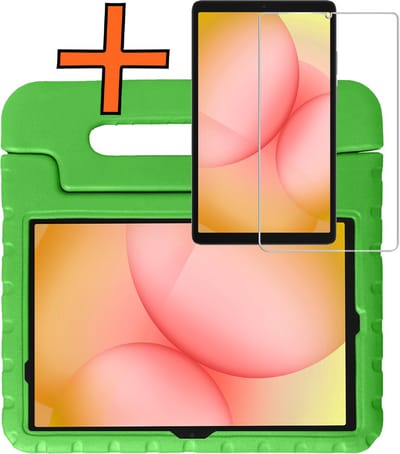 Hoesje - Geschikt voor Samsung Galaxy Tab A11 Plus - Met Screenprotector - Kinderhoes Shockproof Bumper - Kidsproof Case - Tablet Hoes - Kinder Hoes Cover - Groen