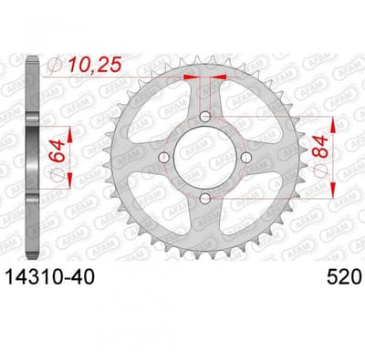 Kit chaîne Afam pour quad Suzuki 400 LT-Z 2003 à 2008 14x40 P 520 Al 64mm Neuf