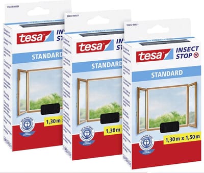 tesa STANDARD 55672-00500-03 Vliegenhor (b x h) 1300 mm x 1500 mm Antraciet 3 stuk(s)