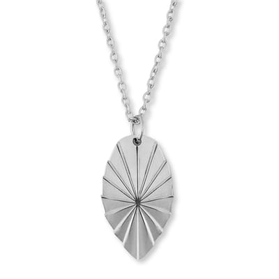 Marama - Ketting Charlotte Zilver - zilver plated - nikkelvrij - stainless steel - ovale hanger - reliëf - luxe geschenkverpakking - cadeau dames