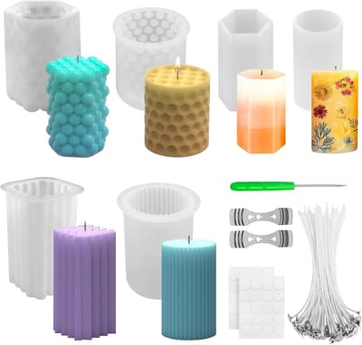 Set van 6 Bubble Kaarsvormen voor DIY Aromatherapie Kaarsen en Woondecoratie