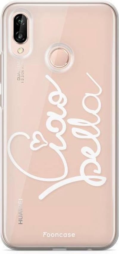 Fooncase Hoesje Geschikt voor Huawei P20 Lite - Shockproof Case - Back Cover / Soft Case - Ciao Bella!